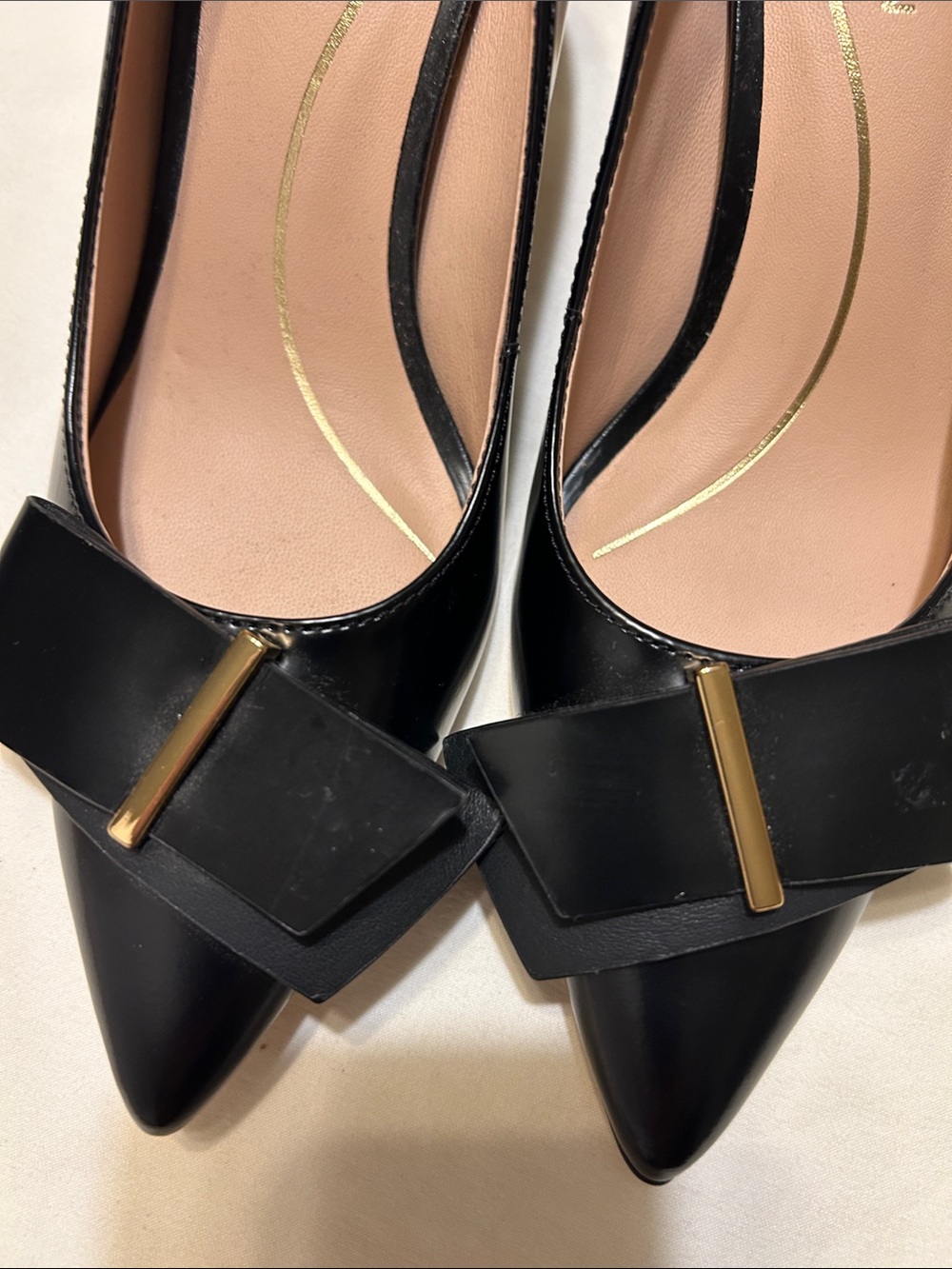 Cole Haan Black Pointed-Toe Pumps with Bow Accent - Picture 11 of 11